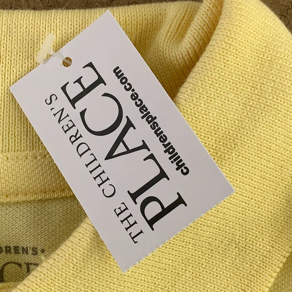 The Children's Place Boys Small 5/6 Yellow Short Sleeve Uniform Pique Polo NWT